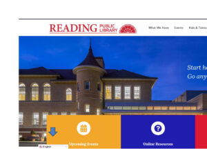 image of website with arrow