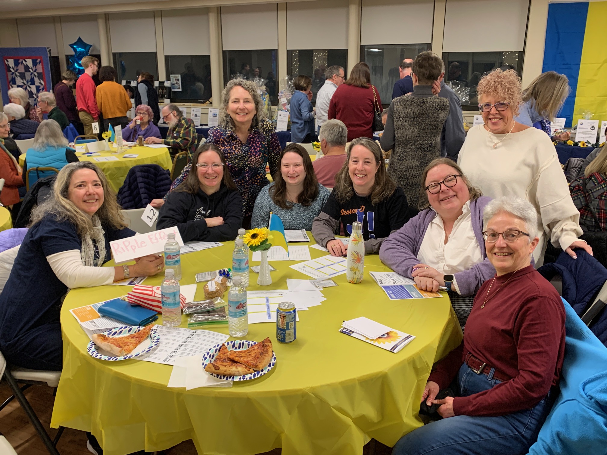 Staff playing trivia